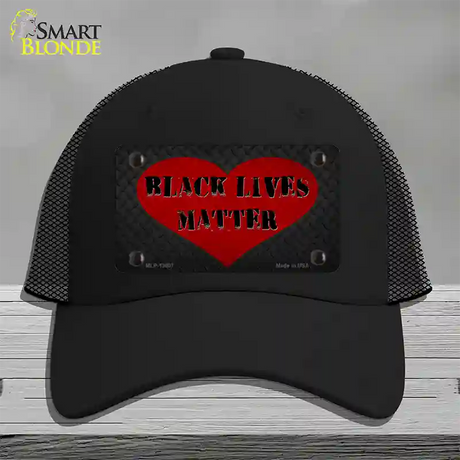 Black Lives Matter Heart Novelty License Plate Hat Tag Mesh / Black