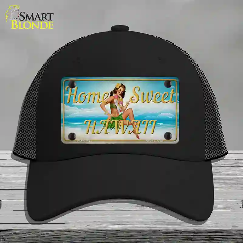 Home Sweet Hawaii Novelty License Plate Hat Tag Mesh / Black