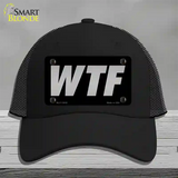 WTF Black Novelty License Plate Hat Tag Mesh / Black