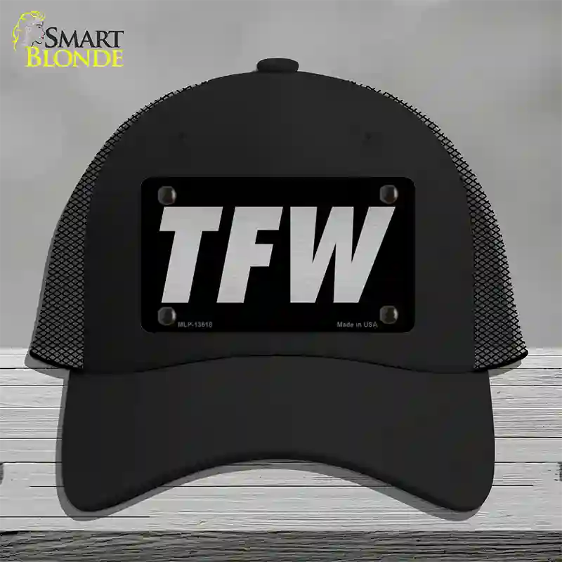 TFW Black Novelty License Plate Hat Tag Mesh / Black