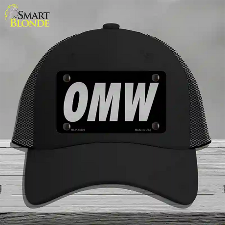 OMW Black Novelty License Plate Hat Tag Mesh / Black