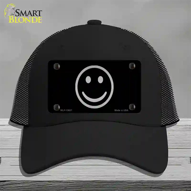 Smiley Black Novelty License Plate Hat Tag Mesh / Black