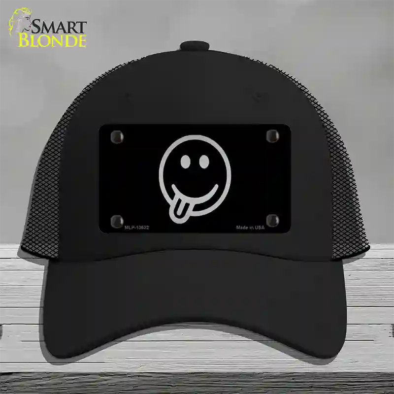 Tongue Out Black Novelty License Plate Hat Tag Mesh / Black