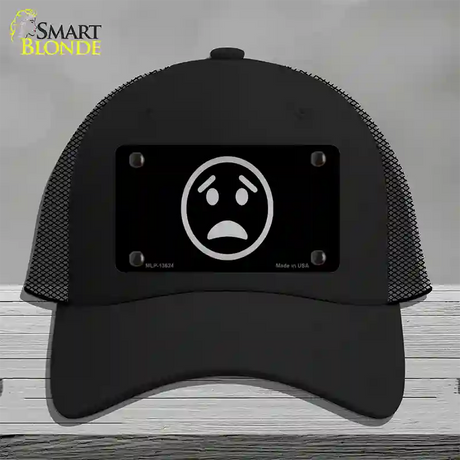 Worried Black Novelty License Plate Hat Tag Mesh / Black