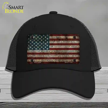 I Pledge Allegiance Flag Novelty License Plate Hat Tag Mesh / Black