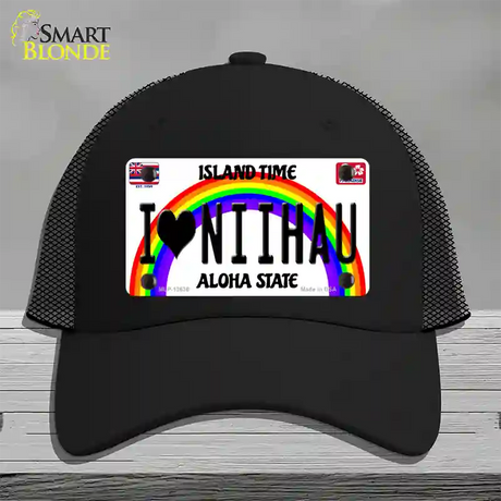 I Heart Niihau Novelty License Plate Hat Tag Mesh / Black