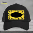 Yellow Black Camouflage With Black Center Oval Novelty License Plate Hat Mesh / Black