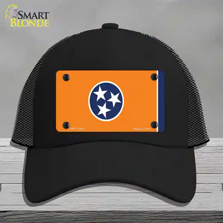 Tennessee Flag Orange Novelty License Plate Hat Tag Mesh / Black