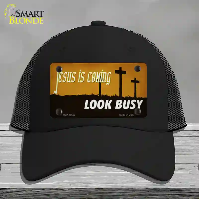 Jesus Is Coming Novelty License Plate Hat Tag Mesh / Black