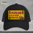 Are You Having Phone Sex Novelty License Plate Hat Tag Mesh / Black