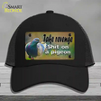 Shit On A Pigeon Novelty License Plate Hat Tag Mesh / Black