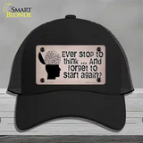 Stop Thinking Novelty License Plate Hat Tag Mesh / Black