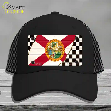 Florida Racing Flag Novelty License Plate Hat Tag Mesh / Black