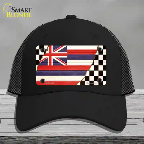 Hawaii Racing Flag Novelty License Plate Hat Tag Mesh / Black