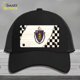 Massachusetts Racing Flag Novelty License Plate Hat Tag Mesh / Black