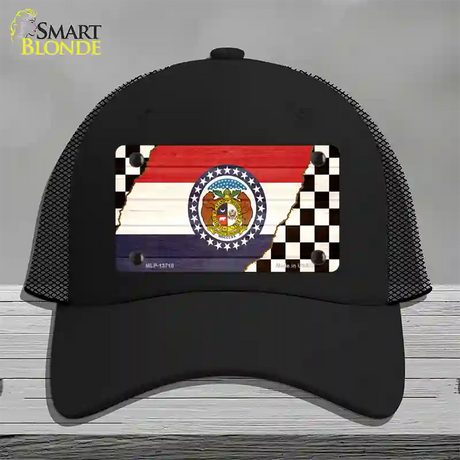 Missouri Racing Flag Novelty License Plate Hat Tag Mesh / Black