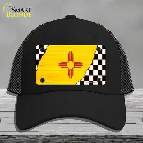 New Mexico Racing Flag Novelty License Plate Hat Tag Mesh / Black