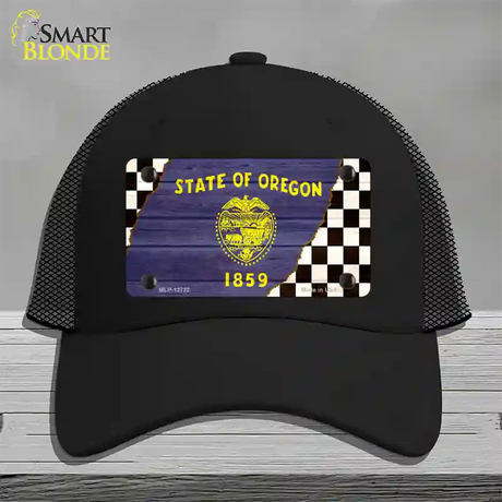 Oregon Racing Flag Novelty License Plate Hat Tag Mesh / Black