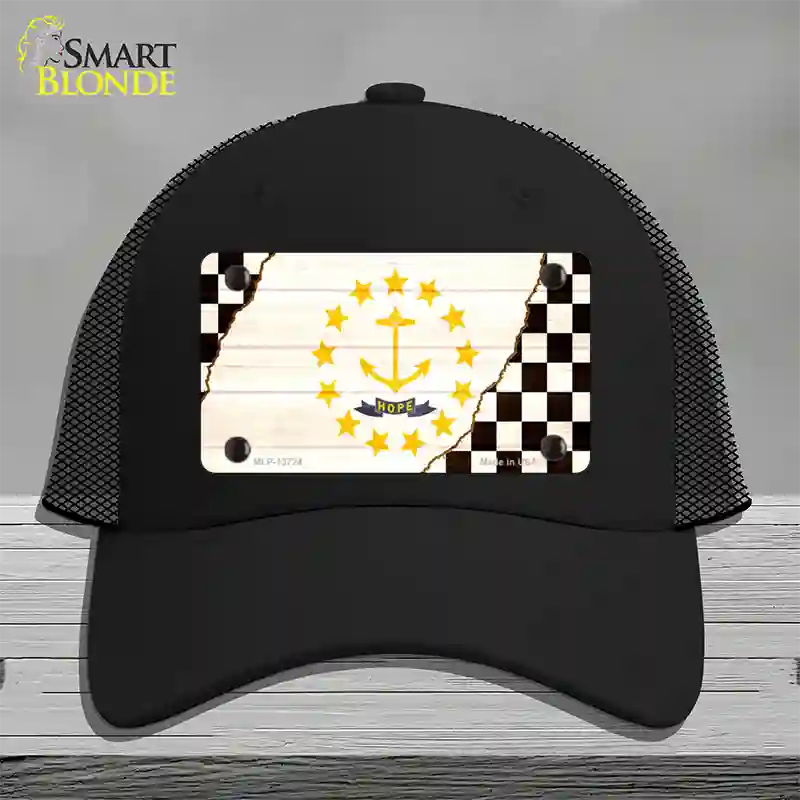 Rhode Island Racing Flag Novelty License Plate Hat Tag Mesh / Black