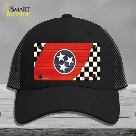 Tennessee Racing Flag Novelty License Plate Hat Tag Mesh / Black