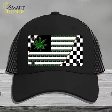 Weed American Racing Flag Novelty License Plate Hat Tag Mesh / Black