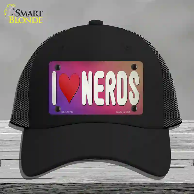 I Love Nerds Novelty License Plate Hat Tag Mesh / Black