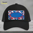 Patriotic Camouflage With Blue Center Oval Novelty License Plate Hat Mesh / Black