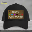 Choose Your Weapon Novelty License Plate Hat Tag Mesh / Black