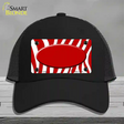 Red White Zebra Center Oval Novelty License Plate Hat Mesh / Black