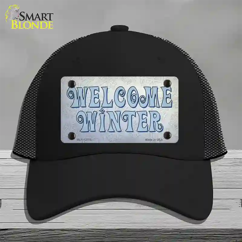 Welcome Winter Novelty License Plate Hat Tag Mesh / Black