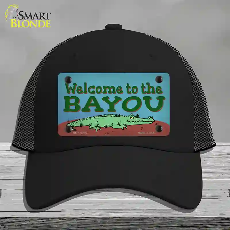 Welcome To The Bayou Novelty License Plate Hat Tag Mesh / Black