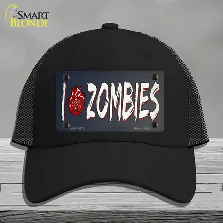 I Love Zombies Novelty License Plate Hat Tag Mesh / Black