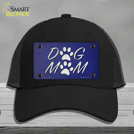 Dog Mom Novelty License Plate Hat Tag Mesh / Black