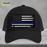 Sheriff Blue Flag Novelty License Plate Hat Tag Mesh / Black