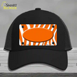 Orange White Zebra Center Oval Novelty License Plate Hat Mesh / Black