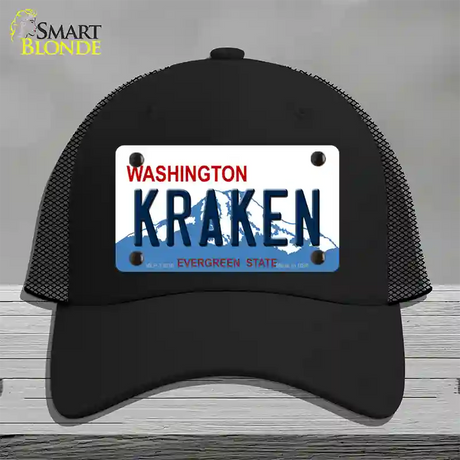 Kraken Washington Novelty License Plate Hat Tag Mesh / Black