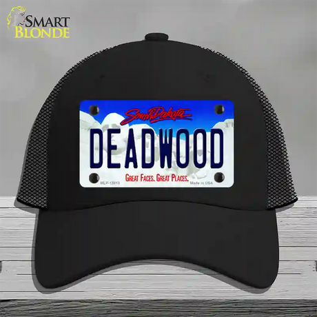 Deadwood South Dakota Novelty License Plate Hat Tag Mesh / Black