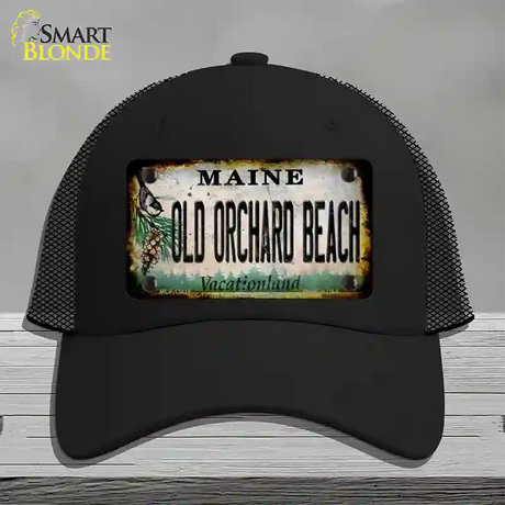 Old Orchard Beach Maine Rusty Novelty License Plate Hat Tag Mesh / Black