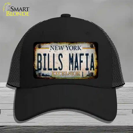 Bills Mafia New York Rusty Novelty License Plate Hat Tag Mesh / Black