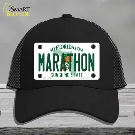 Marathon Florida Novelty License Plate Hat Tag Mesh / Black