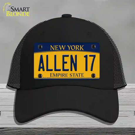 Allen 17 New York Novelty License Plate Hat Tag Mesh / Black