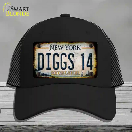 Diggs 14 Excelsior New York Rusty Novelty License Plate Hat Tag Mesh / Black