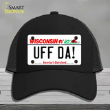 Uff Da Wisconsin Novelty License Plate Hat Tag Mesh / Black