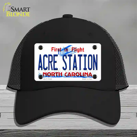 Acre Station North Carolina Novelty License Plate Hat Tag Mesh / Black