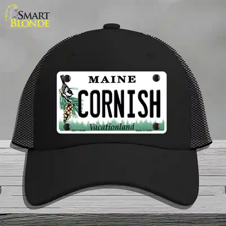 Cornish Maine Novelty License Plate Hat Tag Mesh / Black