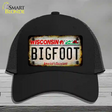 Bigfoot Wisconsin Novelty License Plate Hat Tag Mesh / Black