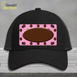 Brown Pink Polka Dot Brown Center Oval Novelty License Plate Hat Mesh / Black