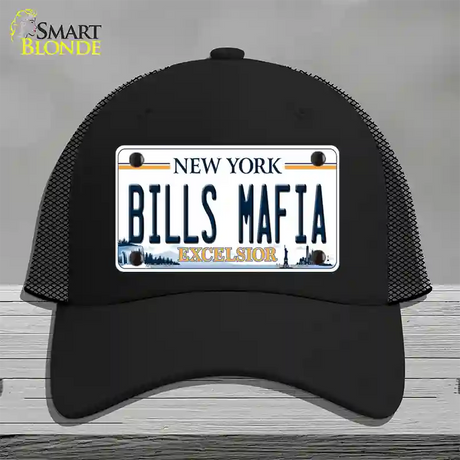 Bills Mafia NY Excelsior Novelty License Plate Hat Tag Mesh / Black