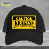 Caution Krakens Novelty License Plate Hat Tag Mesh / Black