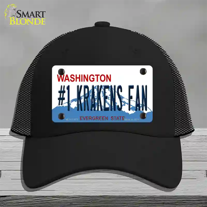 Number 1 Krakens Fan Washington Novelty License Plate Hat Tag Mesh / Black